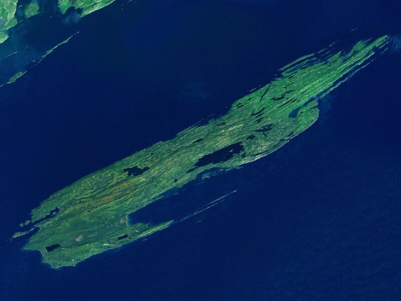 Satellite view of an island