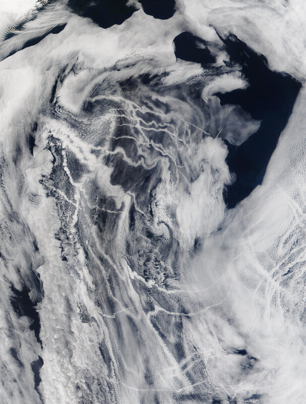 Satellite view of Arctic ice