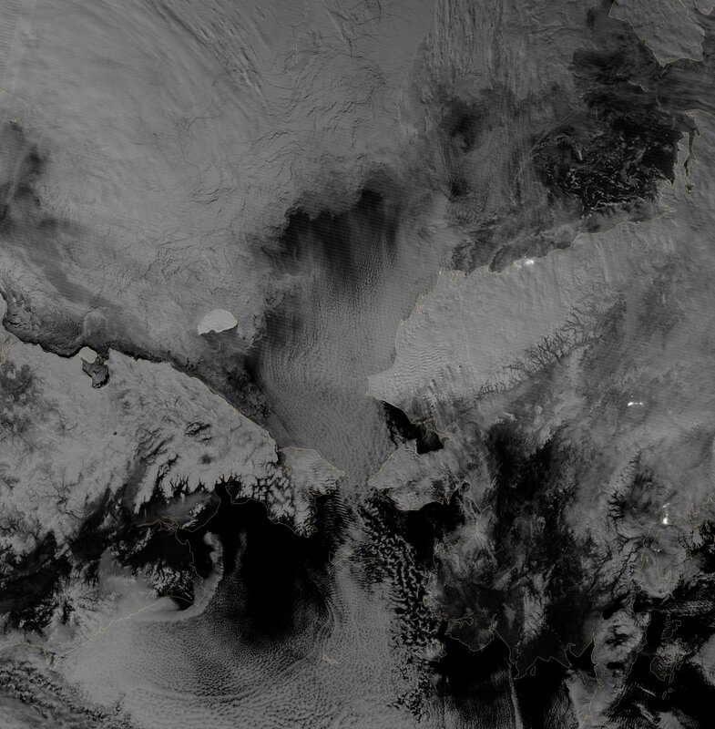 Satellite view of Arctic region