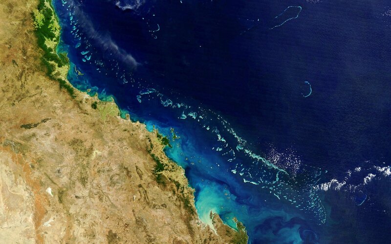 Satellite view of Australia's coast