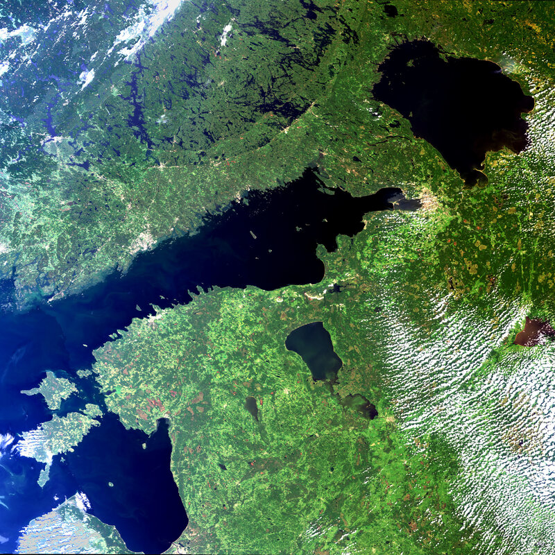Satellite view of Baltic Sea region