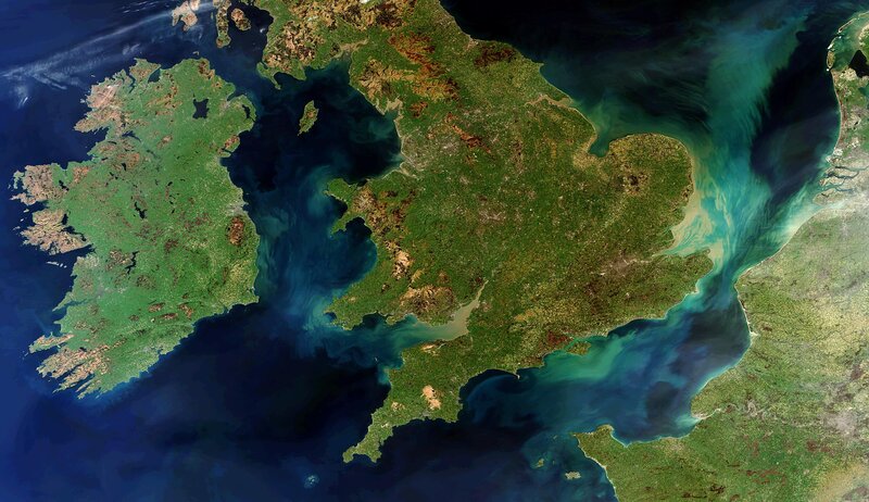Satellite View of Britain — Green