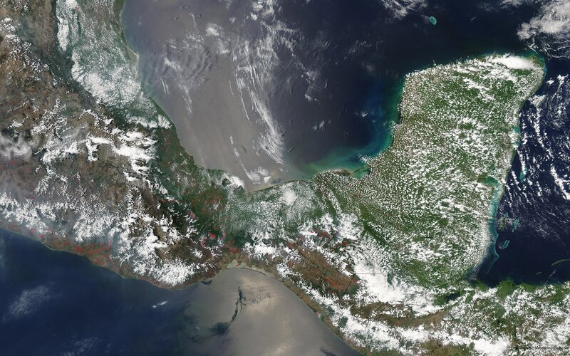 Satellite view of Central America