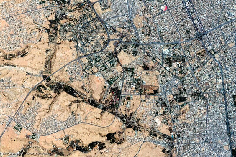 Satellite View of City — Brown