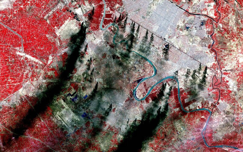 Satellite View of City