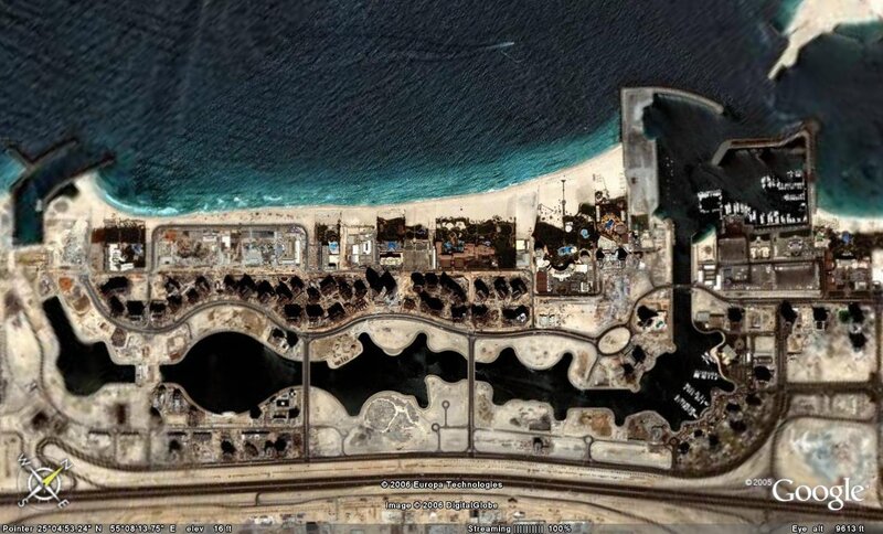 satellite view of coastal resort