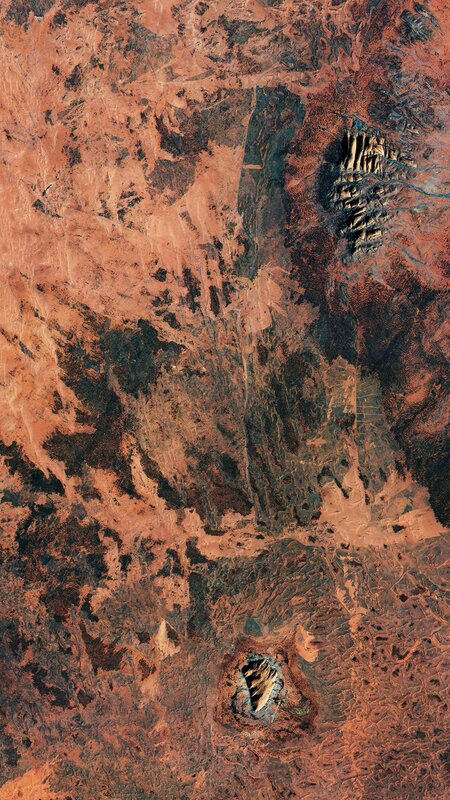 Satellite View of Desert — Brown