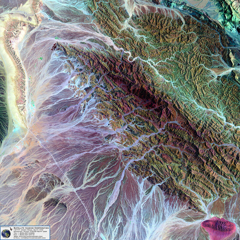 Satellite View of Desert Terrain