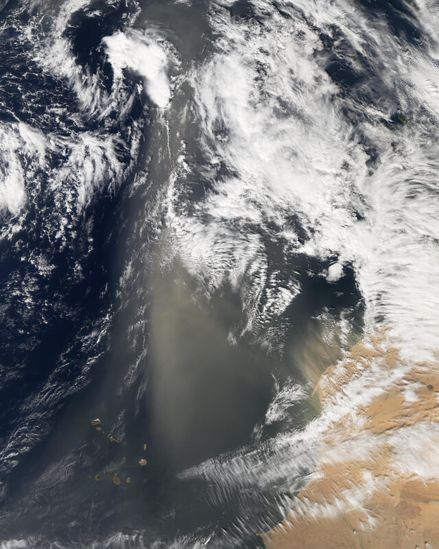 Satellite view of dust storm