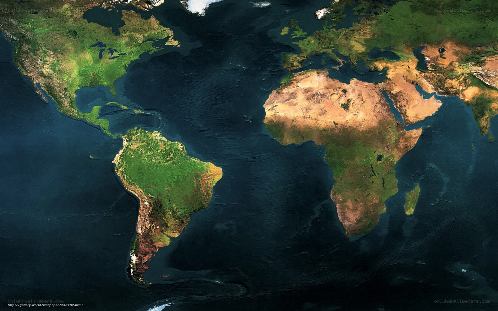 satellite view of earth continents