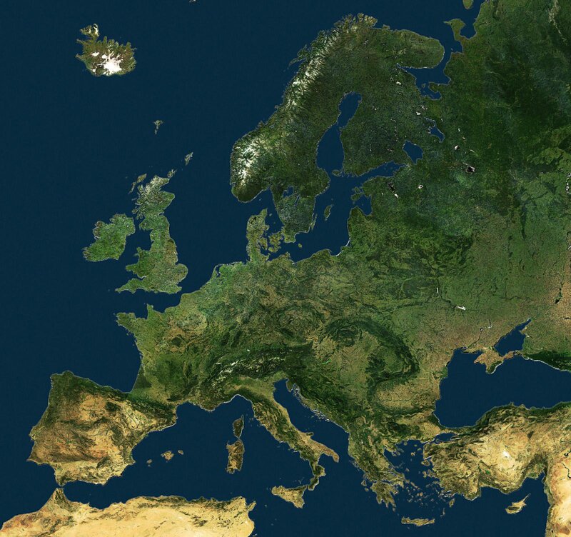 Satellite View of Europe