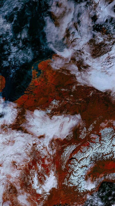 Satellite View of Europe — White