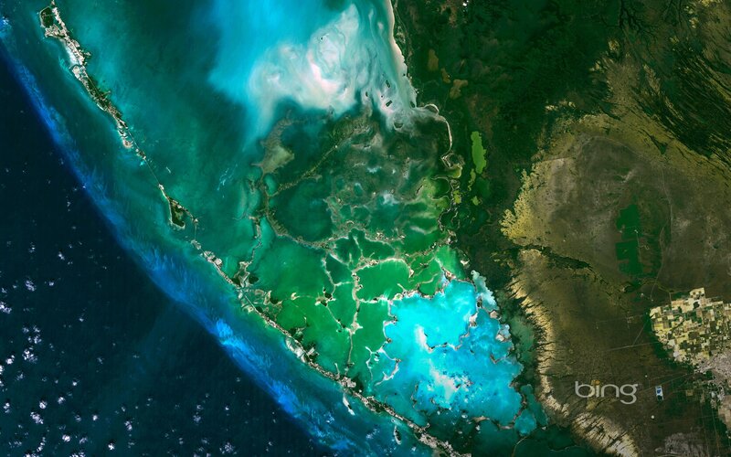 satellite view of florida keys