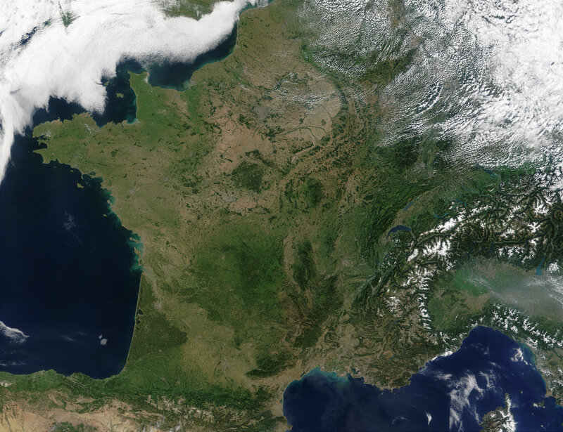 Satellite view of France