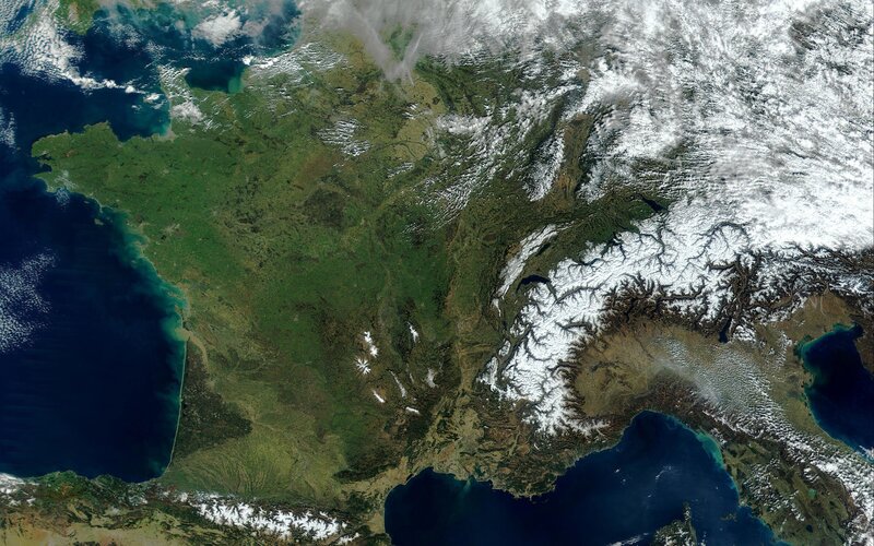 Satellite view of France