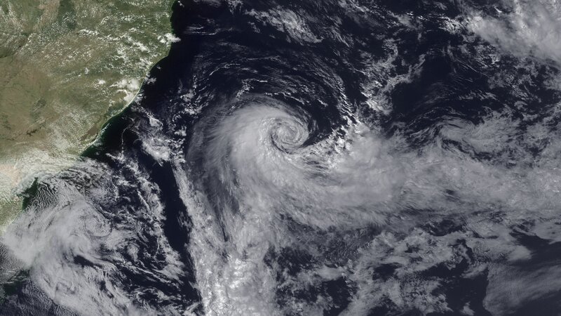 Satellite View of Hurricane — White, Dramatic, Photograph, Ocean