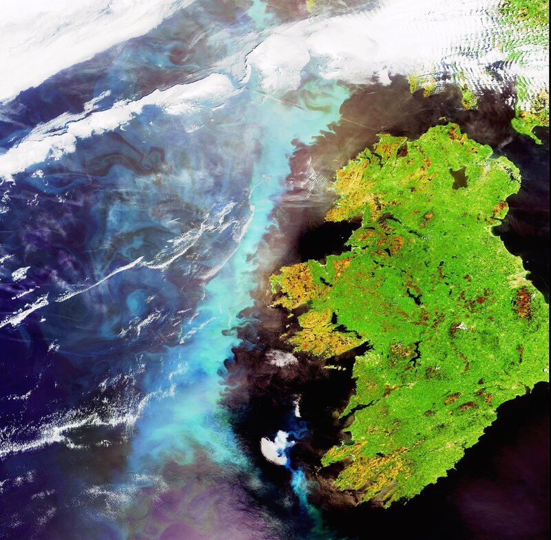 Satellite view of Ireland