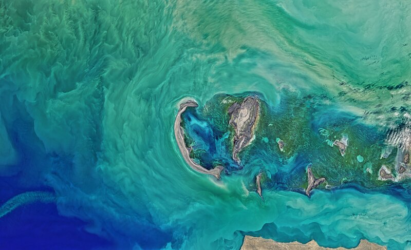 Satellite View of Islands — Blue