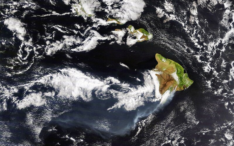 Satellite View of Islands — Green