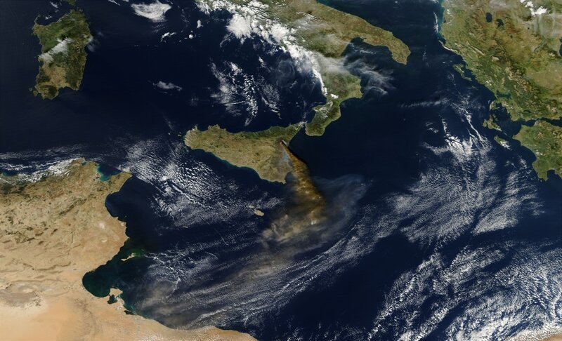 Satellite view of Italian wildfires