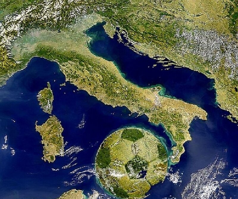 Satellite view of Italy