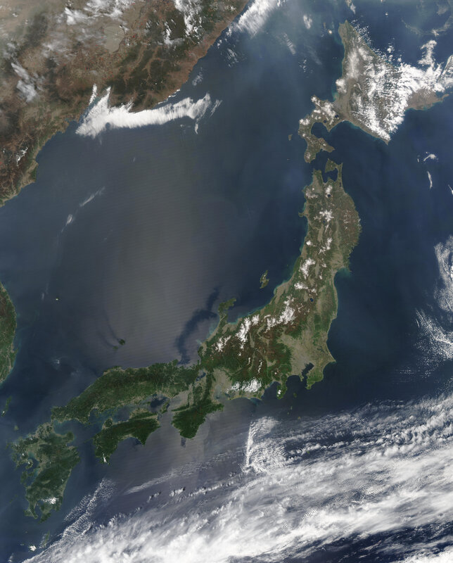 Satellite view of Japan