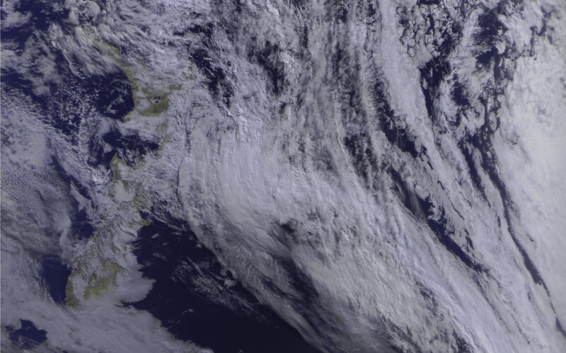 Satellite View of Japan — White