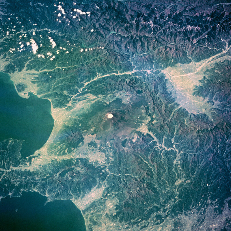 Satellite view of Mount Fuji