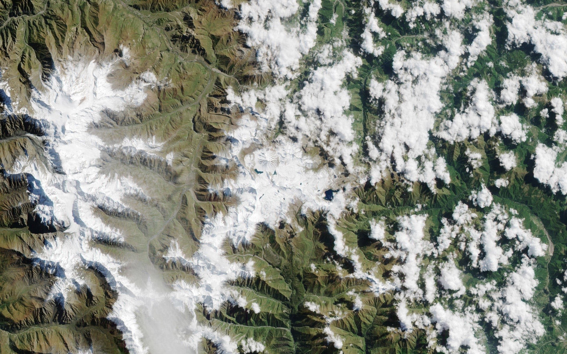 Satellite view of mountain range