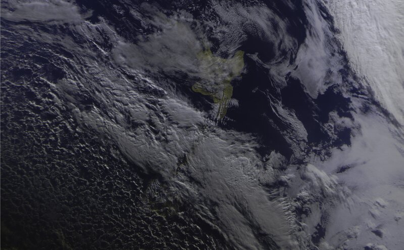 Satellite View of New Zealand — Gray