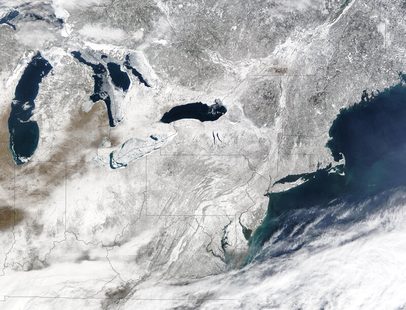 Satellite view of North America