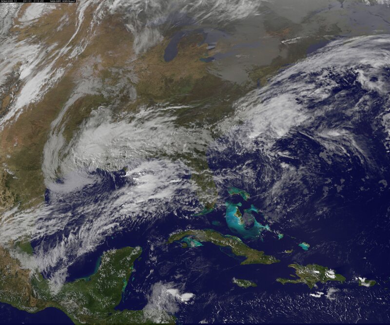 Satellite view of North America