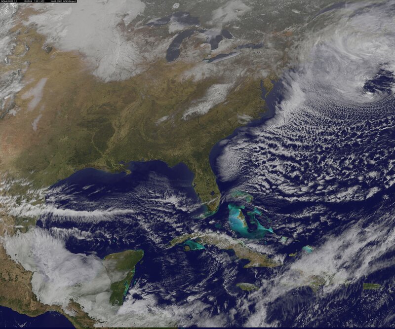 Satellite view of North America