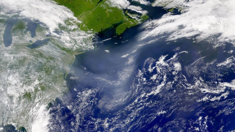 Satellite view of North America