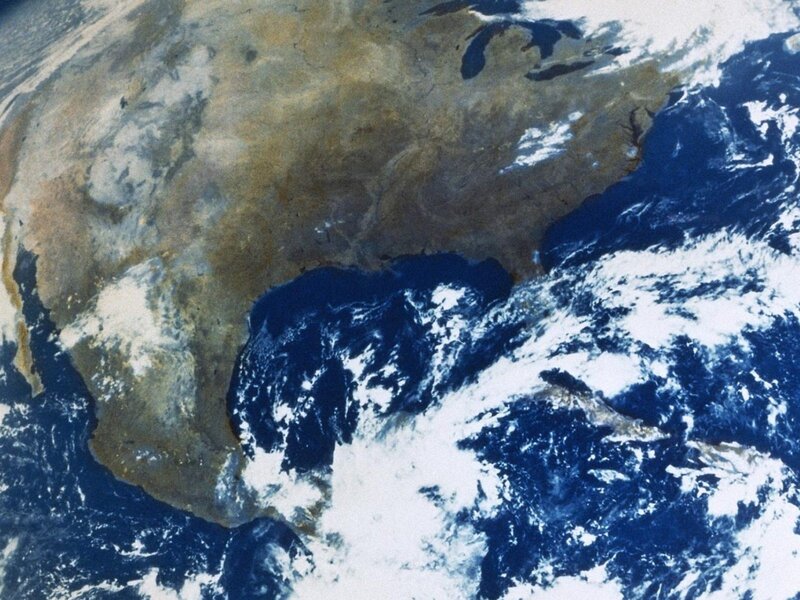Satellite view of North America
