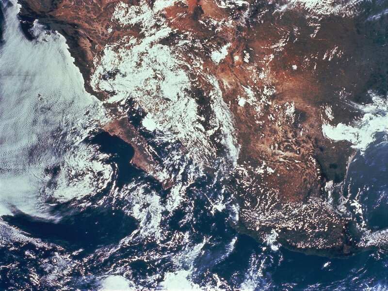 Satellite view of North America