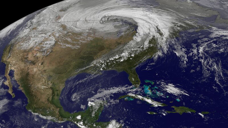 Satellite View of North America — Blue, Dramatic