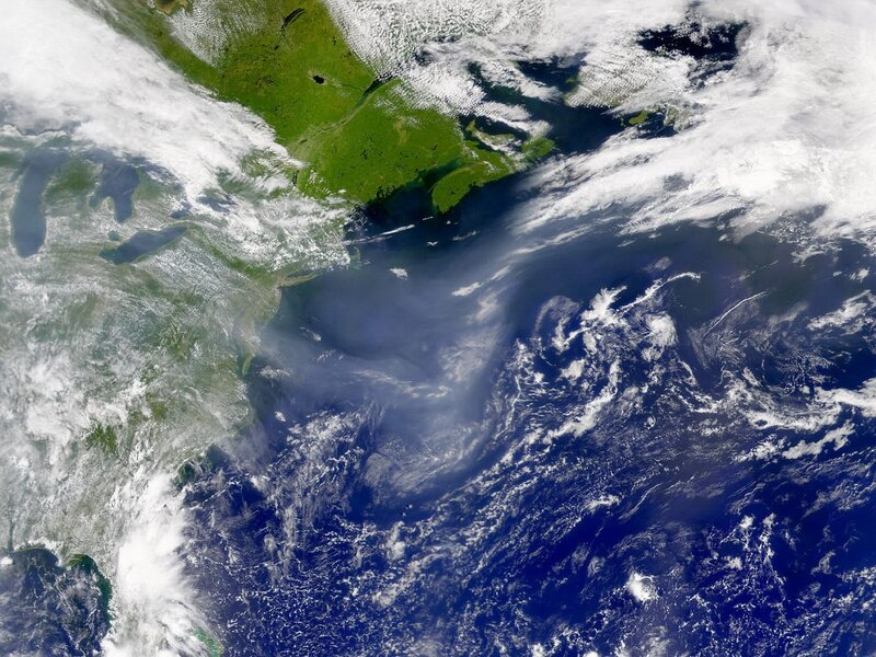Satellite view of North America