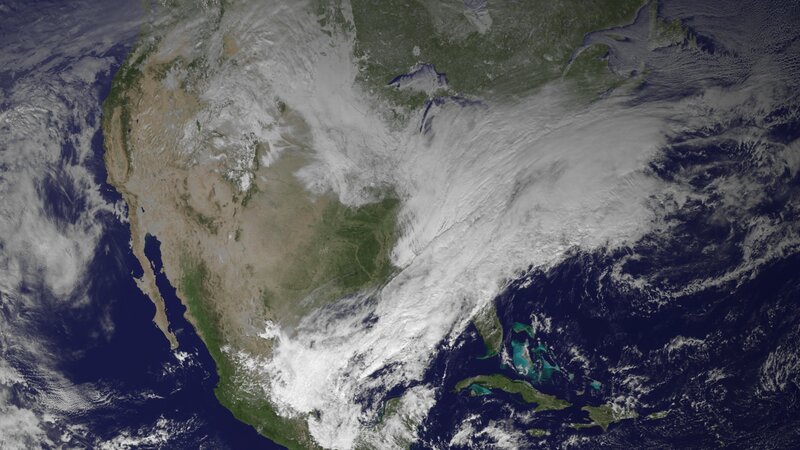 Satellite View of North America — White