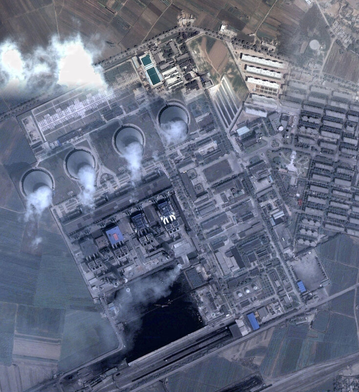 satellite view of power plant
