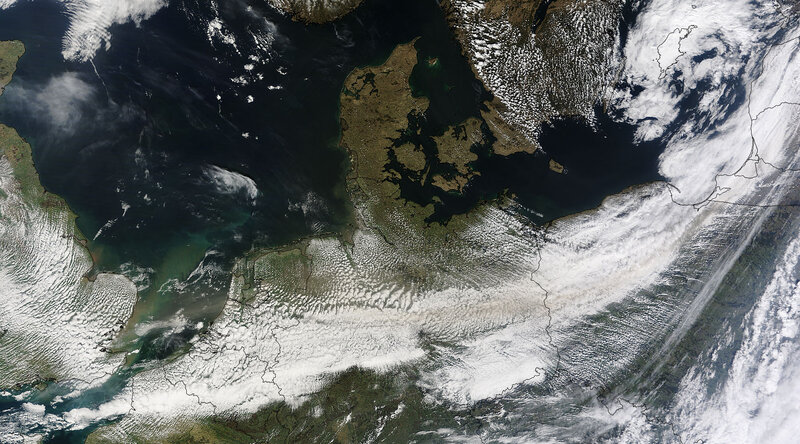 Satellite View of Scandinavia — White