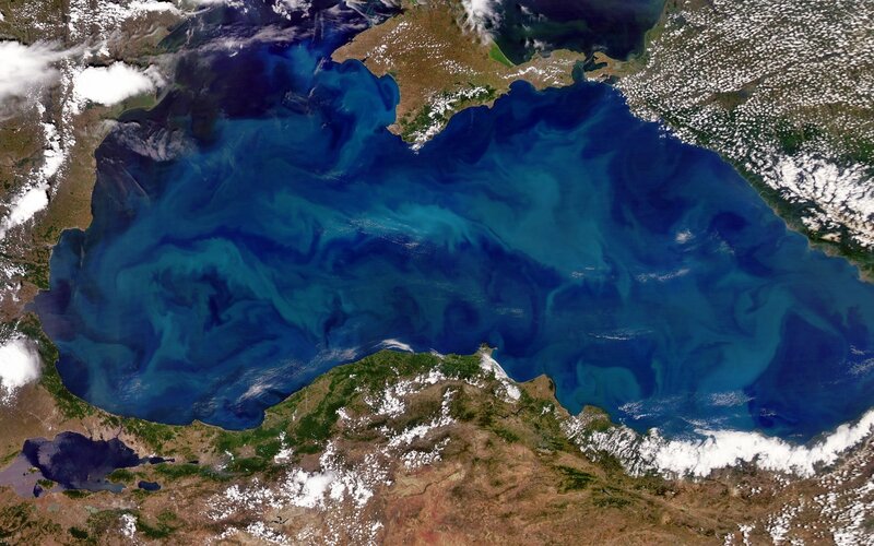Satellite view of the Black Sea