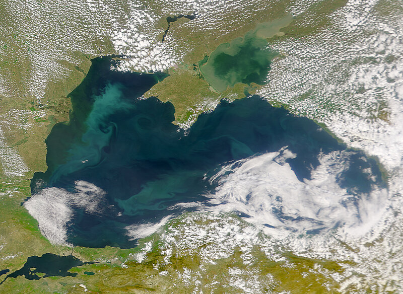 Satellite view of the Black Sea