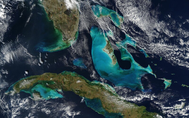 Satellite view of the Caribbean