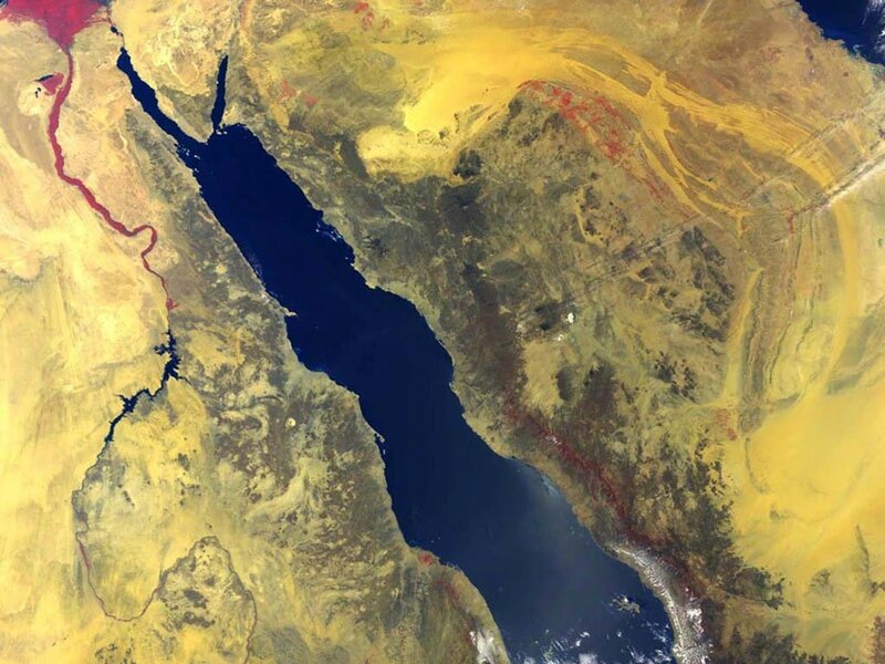 Satellite view of the Red Sea