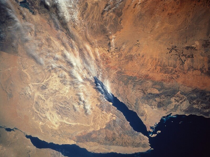 Satellite view of the Red Sea