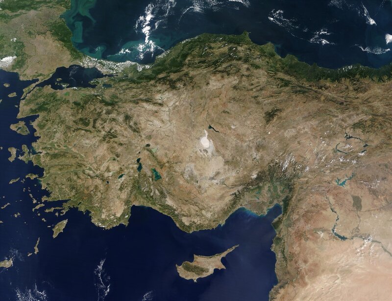 Satellite view of Turkey