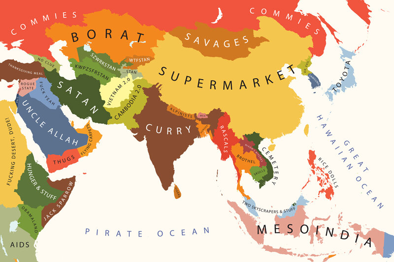 Satirical map of Asia
