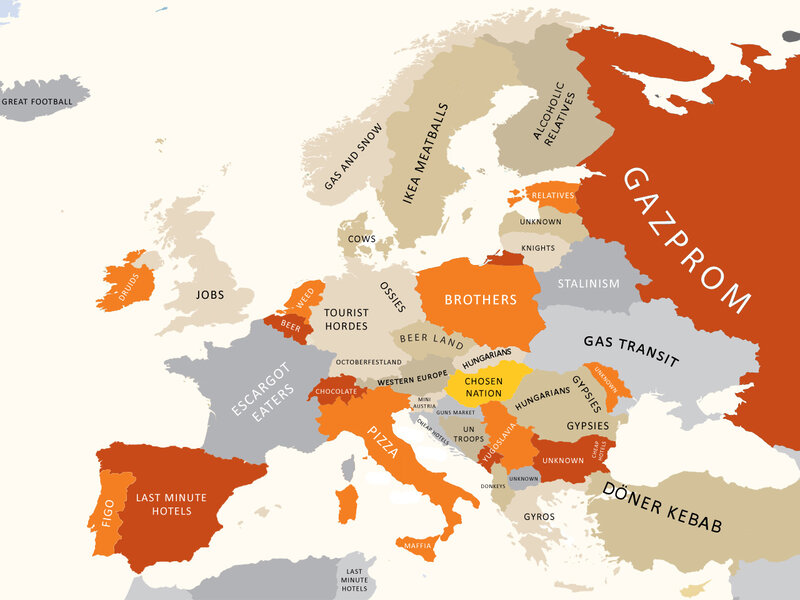 Satirical map of Europe