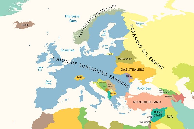 satirical map of europe